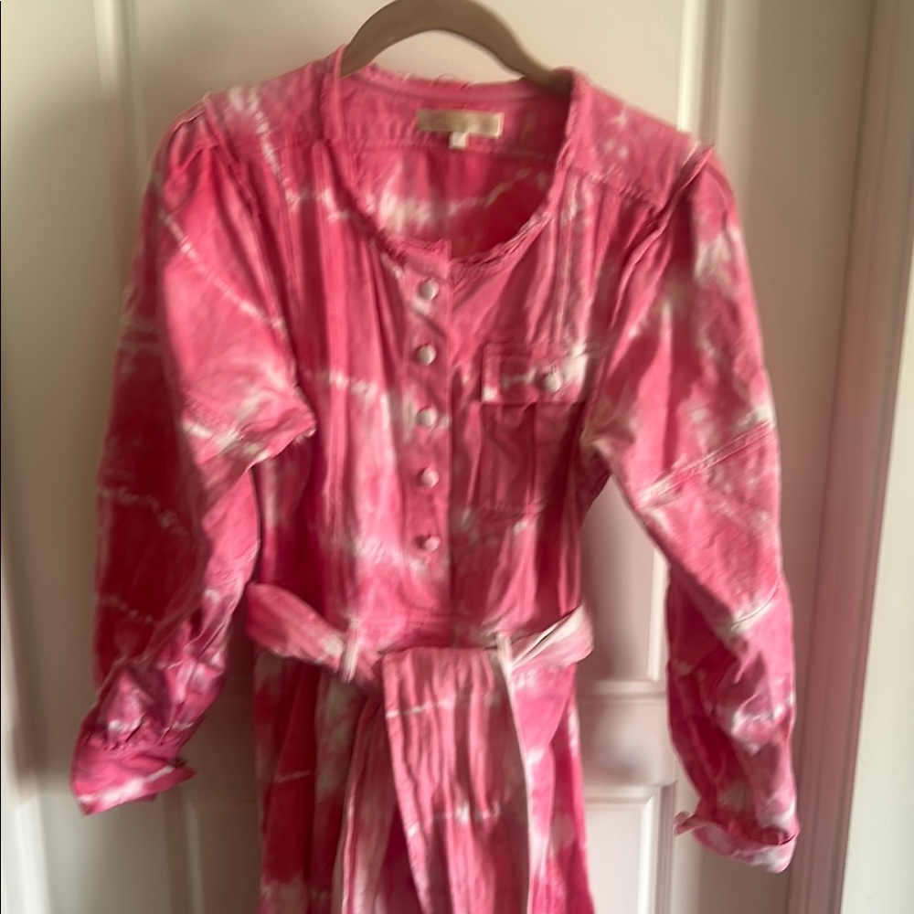 LoveShackFancy Vibrant Pink Tie-Dye Top